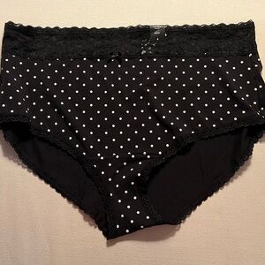 Torrid Black Panties with White Polka Dots Briefs